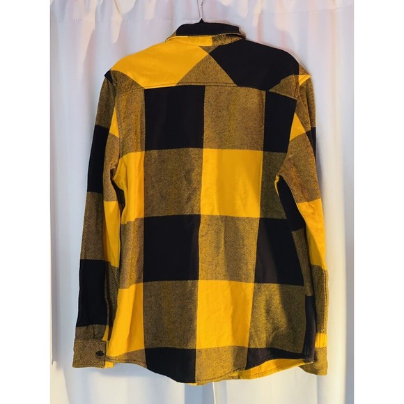 American Eagle Outfitters Shacket Plaid Shirt Jacket Black Yellow New NWT Large - Picture 4 of 8